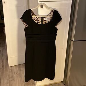 Jessica Howard Open Neckline Dress with Leopard detail inside of Lining